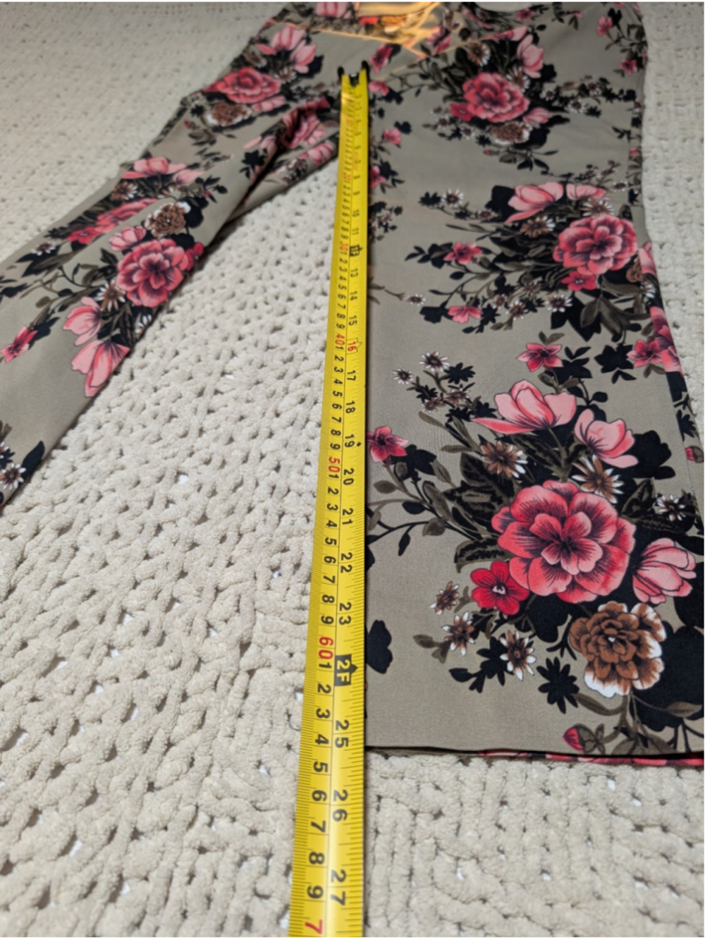 759 - Jules & Leopold Floral Pull-On Straight Leg Pants L Boho Retro Stretch - Picture 9 of 10